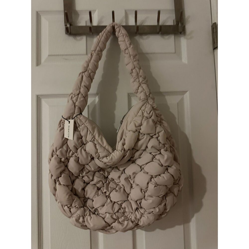 Bagaton Quilted Puffer Shoulder Bag – Beige – Soft Cloud Design